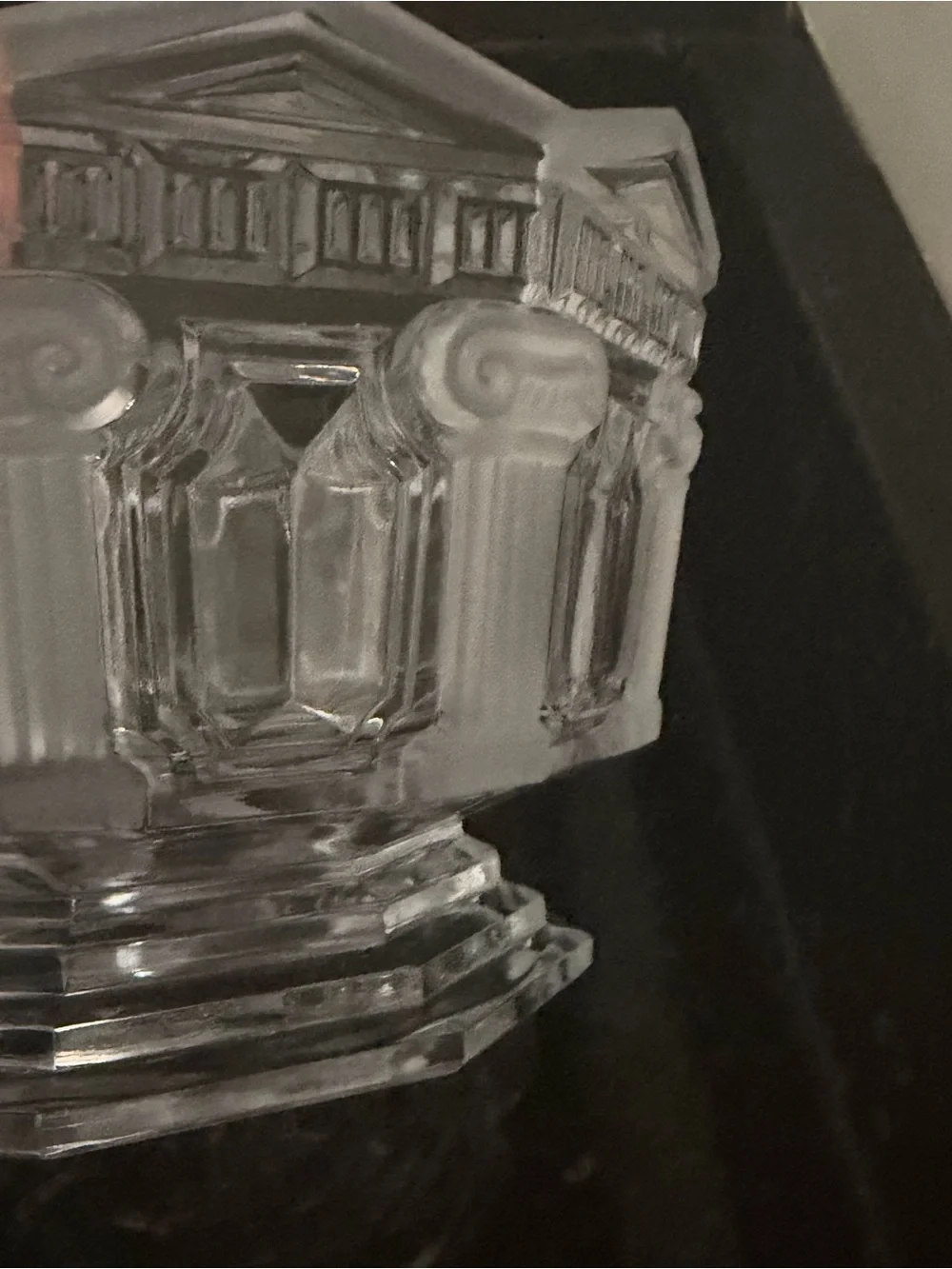 Vintage Mikasa Parthenon Frost Crystal | 8” Pedestal Bowl Greek Columns